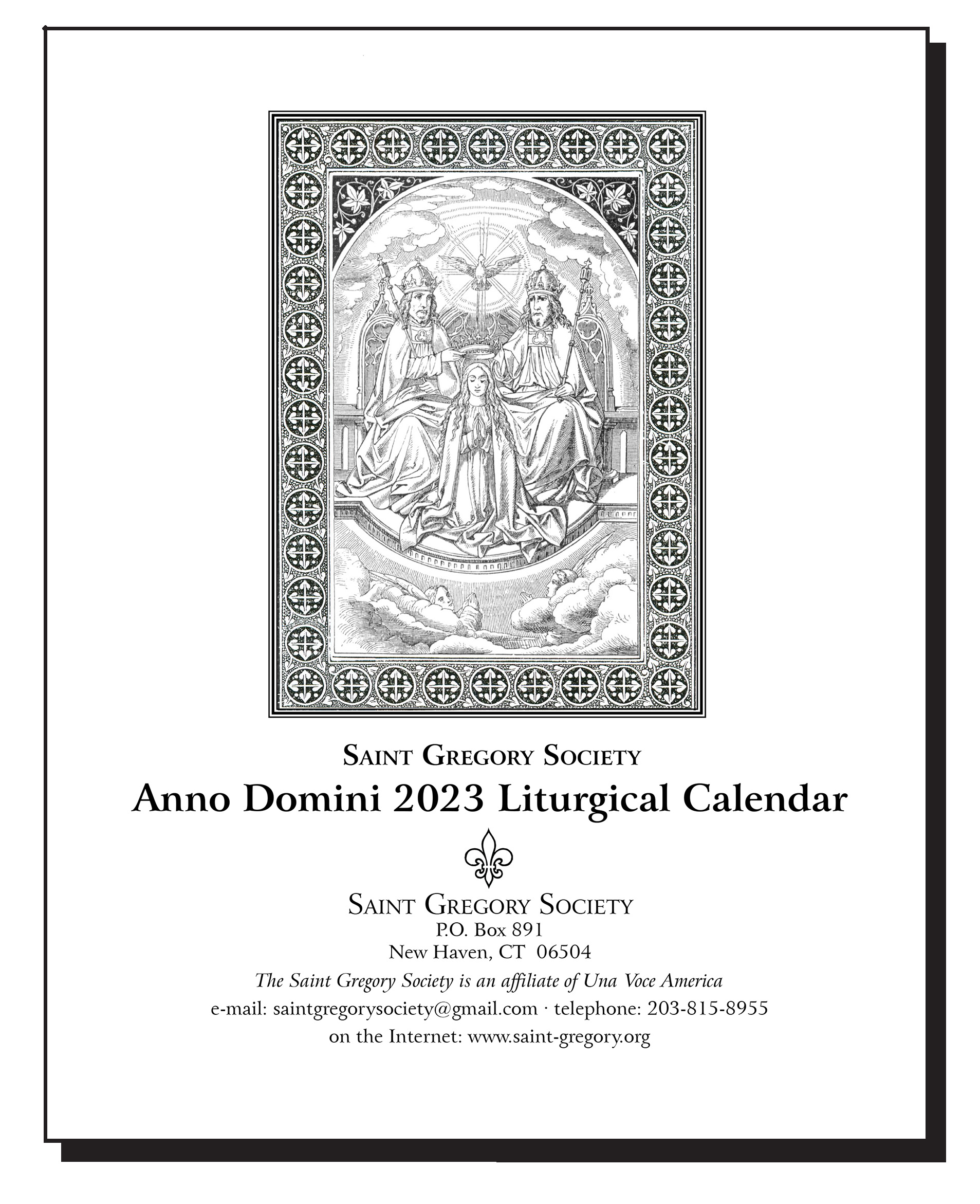2024 Traditional (Tridentine) Liturgical Calendar Saint Gregory